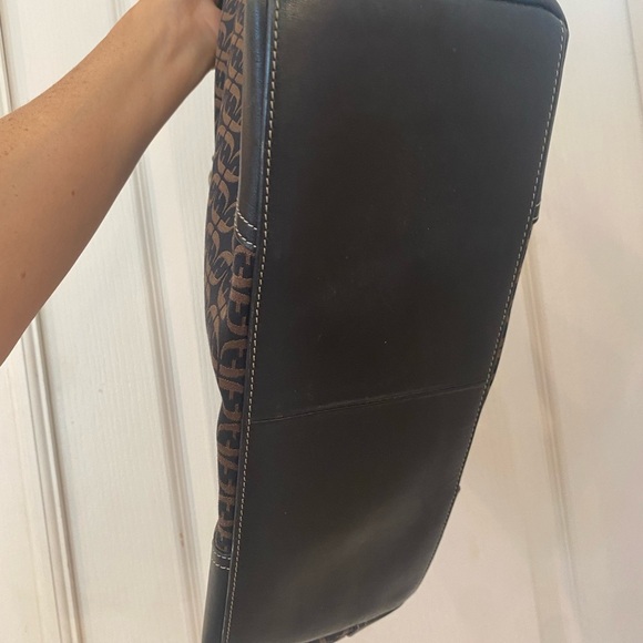 Fossil Signature Canvas and Leather Monogram Print Tote - Picture 4 of 8